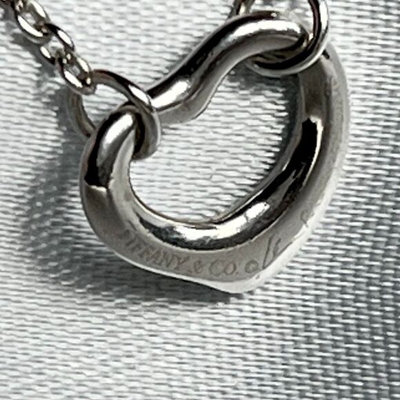 Tiffany Elsa Peretti Five Station Open Heart Bracelet - Silver - 7” - Picture 11 of 13